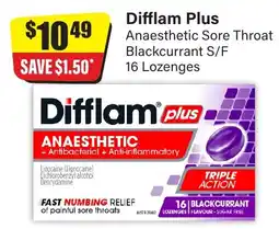 Chemist Discount Centre Difflam Plus Anaesthetic Sore Throat Blackcurrant offer