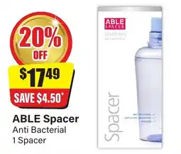 Chemist Discount Centre ABLE Spacer Anti Bacterial 1 Spacer offer