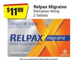Chemist Discount Centre Relpax Migraine offer