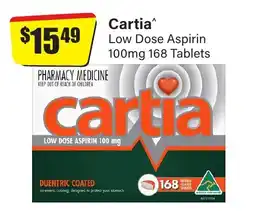 Chemist Discount Centre Cartia Low Dose Aspirin offer