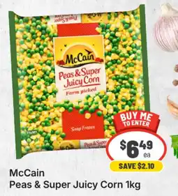 IGA Xpress McCain Peas & Super Juicy Corn offer
