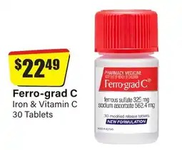 Chemist Discount Centre Ferro-grad C Iron & Vitamin C offer