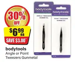 Chemist Discount Centre bodytools Angle or Point Tweezers Gunmetal offer