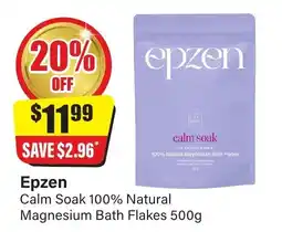 Chemist Discount Centre Epzen Calm Soak 100% Natural Magnesium Bath Flakes offer