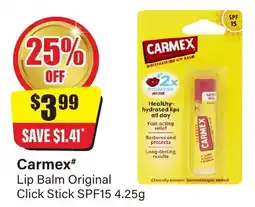 Chemist Discount Centre Carmex Lip Balm Original Click Stick offer