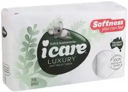 IGA icare Luxury 100% Recycled Paper 3 Ply Toilet Tissue offer