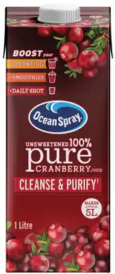 IGA Ocean Spray Unsweetened Pure Cranberry Juice offer