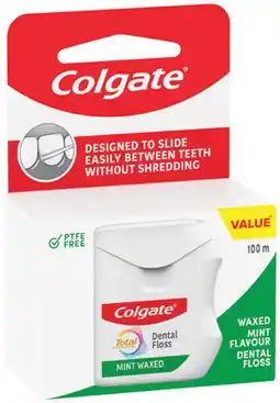 IGA Colgate Total Mint Waxed Dental Floss 100m offer