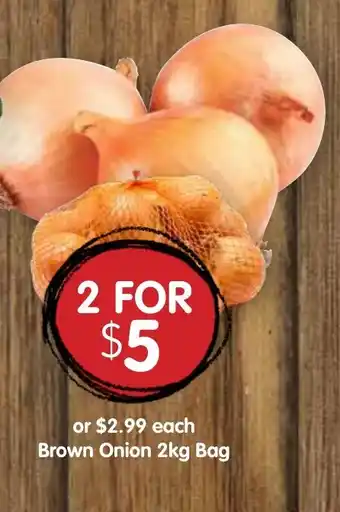 Brown Onion 2kg Bag
