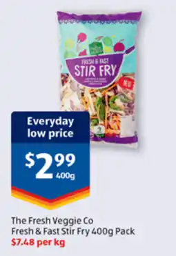 ALDI The Fresh Veggie Co Fresh & Fast Stir Fry 400g Pack offer