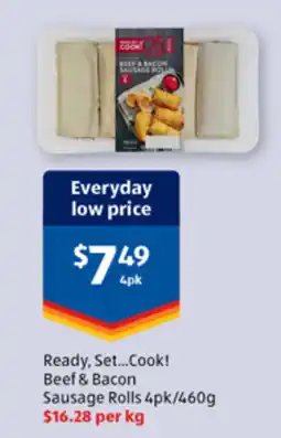ALDI Ready, Set...Cook! Beef & Bacon Sausage Rolls offer