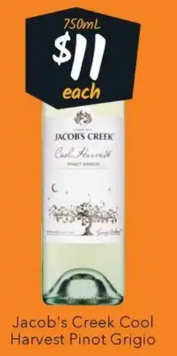 Ritchies Jacob's Creek Cool Harvest Pinot Grigio offer
