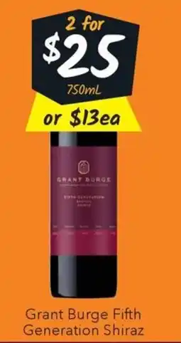 Ritchies Grant Burge Fifth Generation Shiraz offer