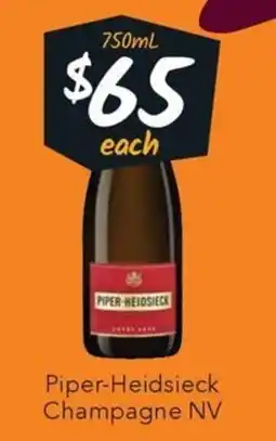 Ritchies Piper-Heidsieck Champagne NV offer