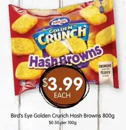 Spudshed Bird's Eye Golden Crunch Hash Browns offer