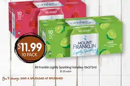 Spudshed Mt Franklin Lightly Sparkling Varieties offer