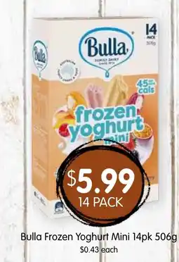 Spudshed Bulla Frozen Yoghurt Mini offer