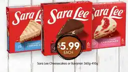 Spudshed Sara Lee Cheesecakes offer