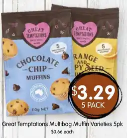 Spudshed Great Temptations Multibag Muffin Varieties offer