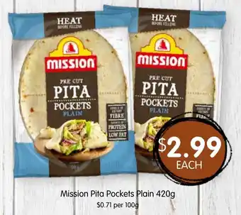 Spudshed Mission Pita Pockets Plain offer