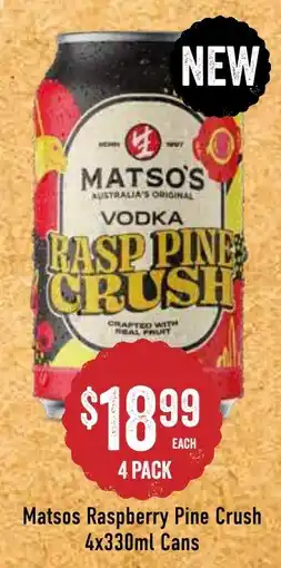 Spudshed Matsos Raspberry Pine Crush offer