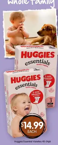 Spudshed Huggies Essentials Varieties offer
