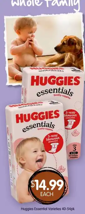 Spudshed Huggies Essentials Varieties offer