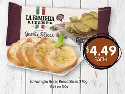 Spudshed La Famiglia Garlic Bread Sliced offer