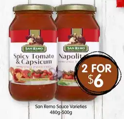 Spudshed San Remo Sauce Varieties offer