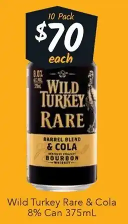 Ritchies Wild Turkey Rare & Cola offer