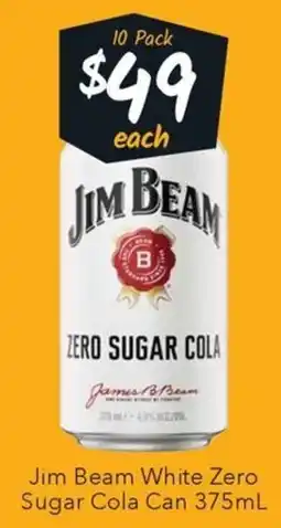 Ritchies Jim Beam White Zero Sugar Cola offer