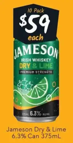 Ritchies Jameson Dry & Lime offer