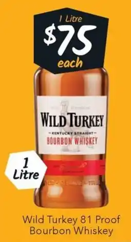 Ritchies Wild Turkey 81 Proof Bourbon Whiskey offer