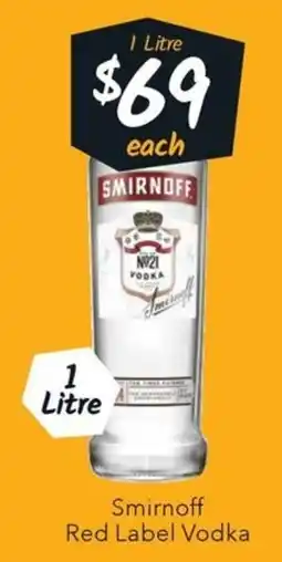 Ritchies Smirnoff Red Label Vodka offer