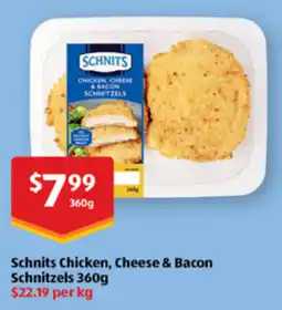 ALDI Schnits Chicken, Cheese & Bacon Schnitzels offer
