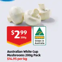 ALDI Australian White Cup Mushrooms offer