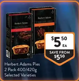 Foodworks Herbert Adams Pies offer