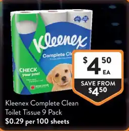 Foodworks Kleenex Complete Clean Toilet Tissue offer