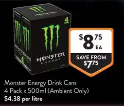 Foodworks Monster Energy Drink Cans offer