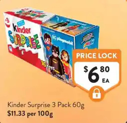 Foodworks Kinder Surprise 3 Pack offer