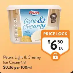 Foodworks Peters Light & Creamy Ice Cream offer