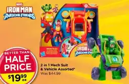 Toyworld Iron Man Awesome Friends 2 in 1 Mech Suit & Vehicle Assorted offer