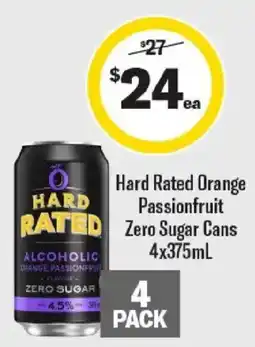 Liquorland Hard Rated Orange Passionfruit Zero Sugar offer