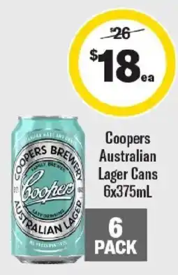 Liquorland Coopers Australian Lager Cans offer