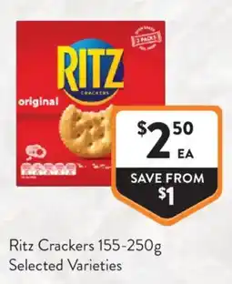 Foodworks Ritz Crackers Selected Varieties offer