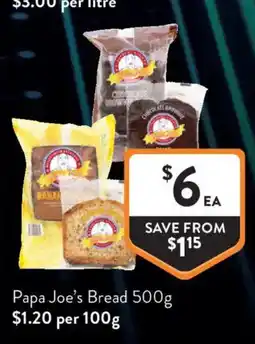 Foodworks Papa Joe's Bread offer