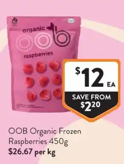 Foodworks OOB Organic Frozen Raspberries offer
