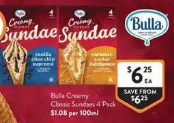 Foodworks Bulla Creamy Classic Sundaes offer