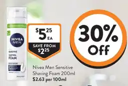 Foodworks Nivea Men Sensitive Shaving Foam offer