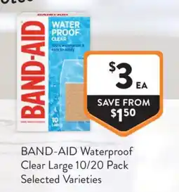 Foodworks Band-Aid Waterproof Clear Large offer